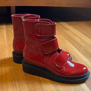 Perfect Color Pop for Spring! Django and Juliette Red Patent Leather Boots